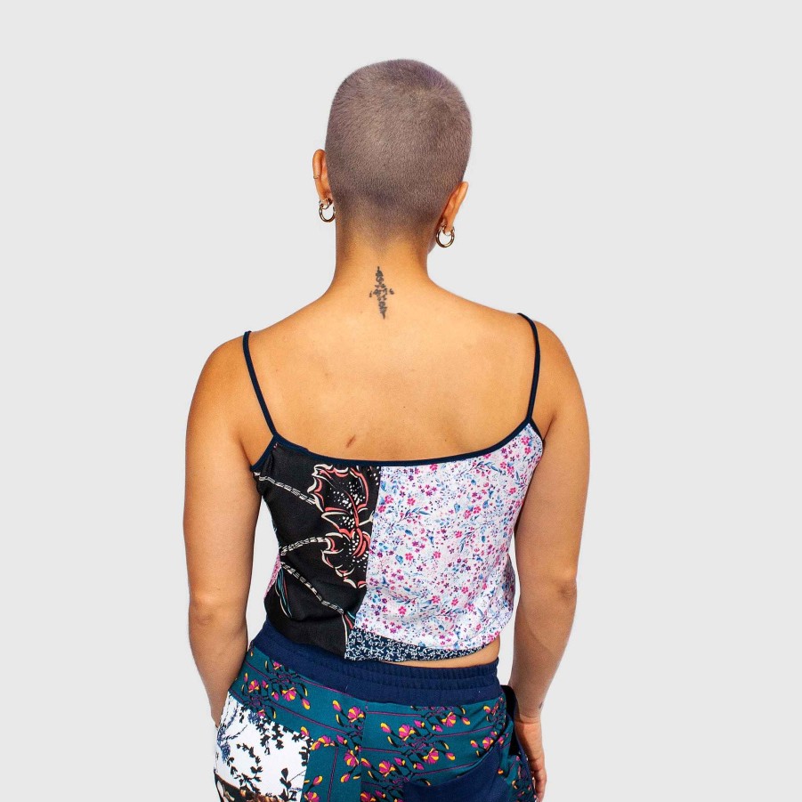 Tops Zero Waste Daniel Mixed Floral 'All-Over Reroll' Cropped Tank Top