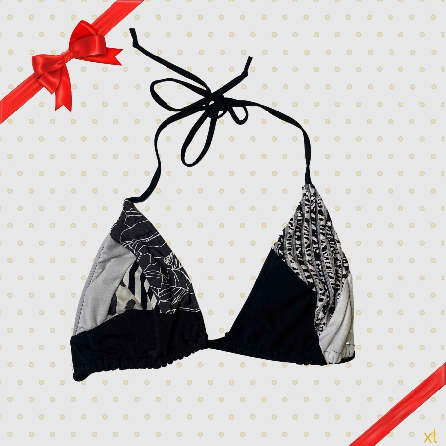 Suitable Zero Waste Daniel Extra Large Black + White Triangle Bikini - Black Friday