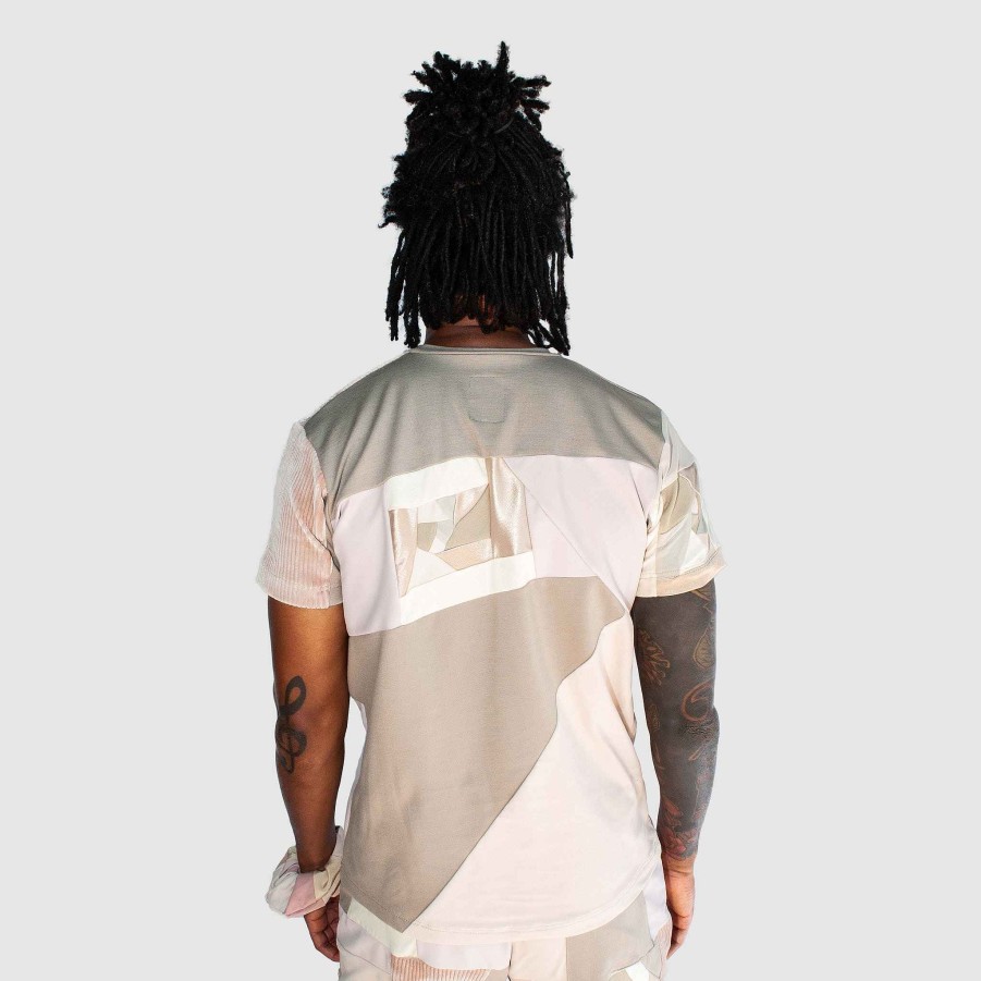 Tops Zero Waste Daniel Khaki 'All-Over Reroll' Short Sleeve Tee Shirt