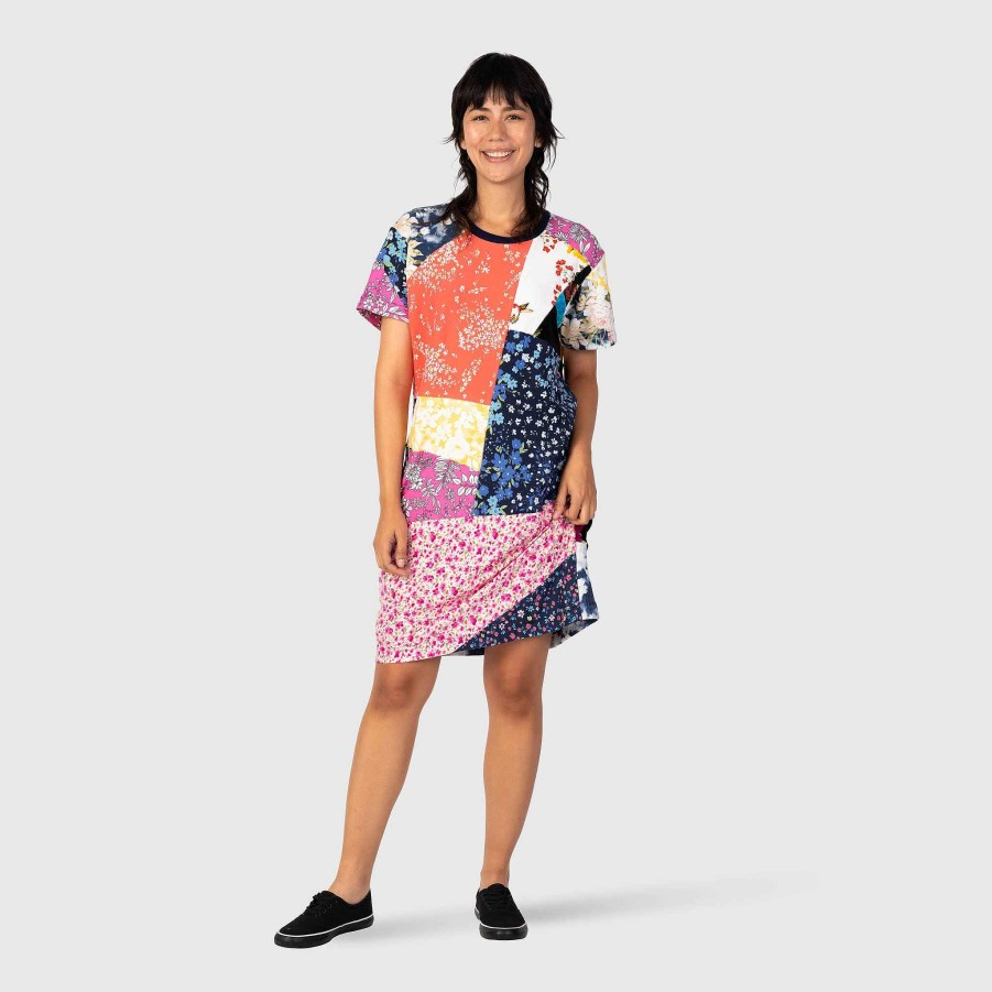 Tops Zero Waste Daniel Mixed Floral 'All-Over Reroll' Short Sleeve Long Tee Shirt