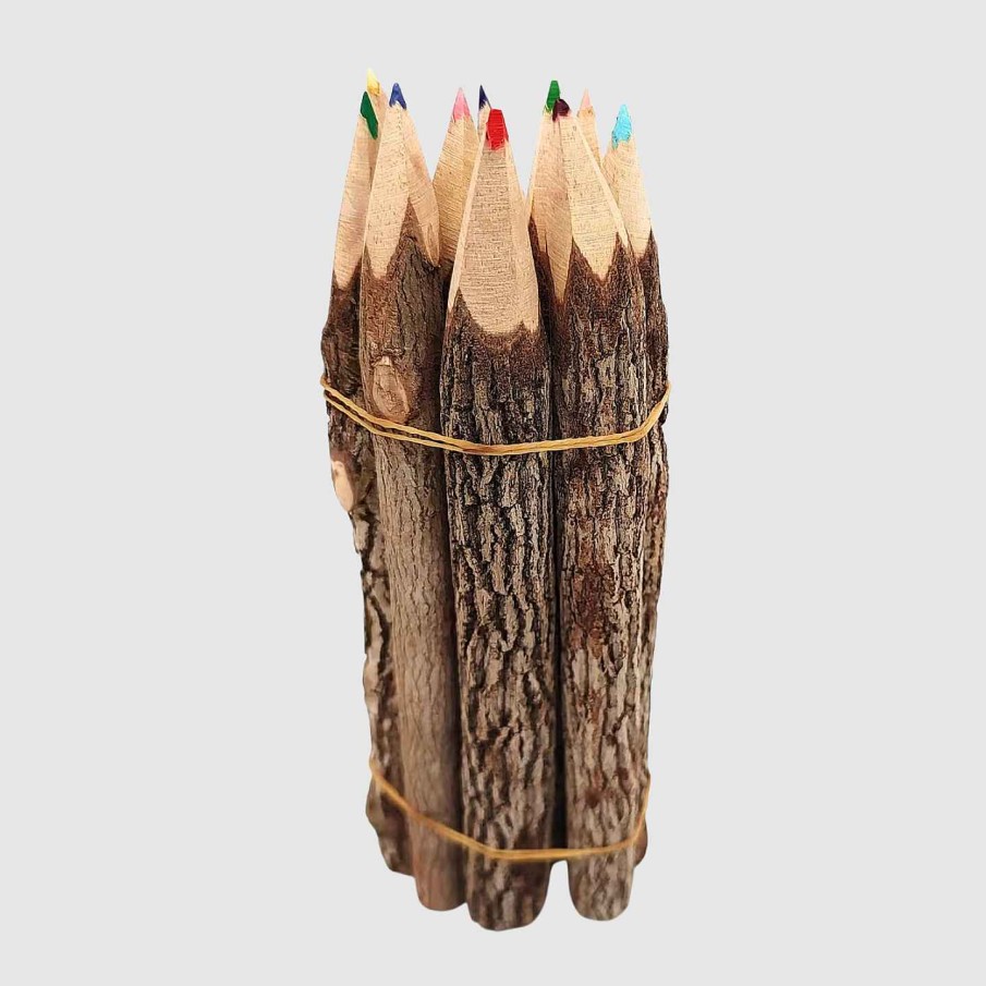 Favorite Things Zero Waste Daniel Teak-Wood Colored Pencils (Set Of 10) 7"