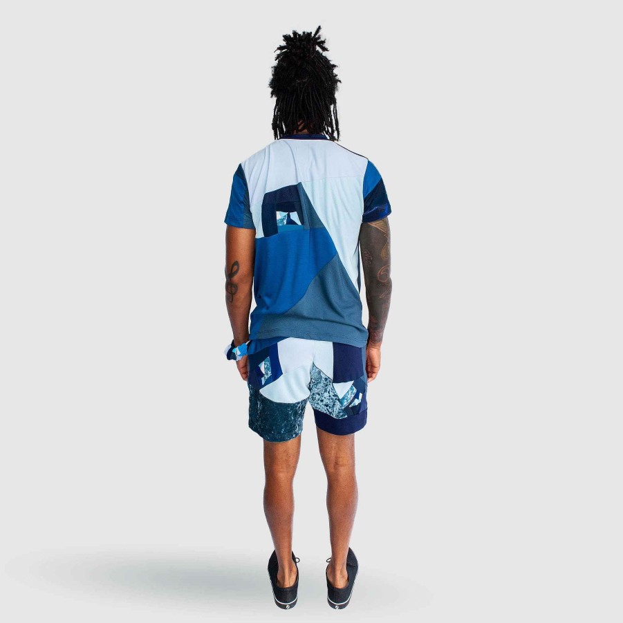 Tops Zero Waste Daniel Blue 'All-Over Reroll' Short Sleeve Tee Shirt