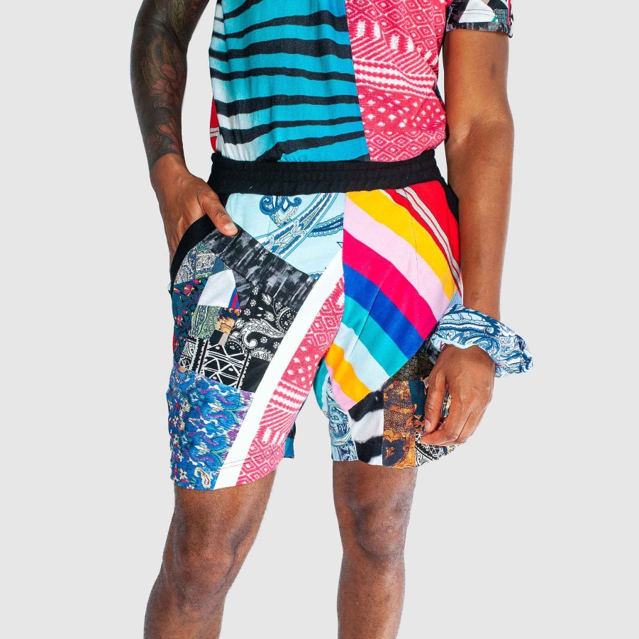 Bottoms Zero Waste Daniel Mixed Print 'All-Over Reroll' Short