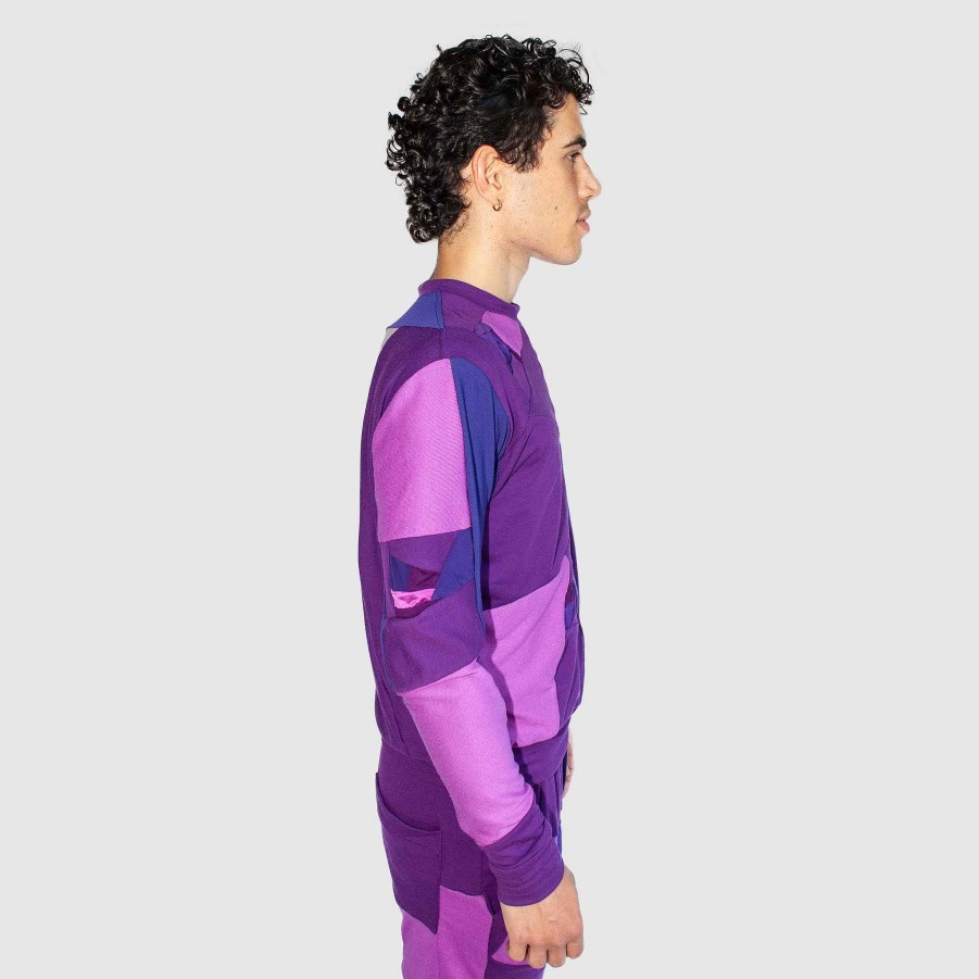 Tops Zero Waste Daniel Purple 'All-Over Reroll' Sweatshirt