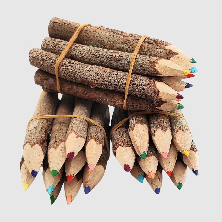 Favorite Things Zero Waste Daniel Teak-Wood Colored Pencils (Set Of 10) 3.5"