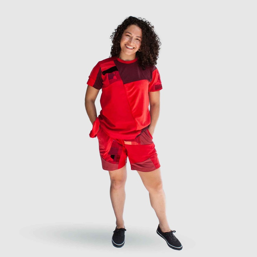 Bottoms Zero Waste Daniel Red 'All-Over Reroll' Short