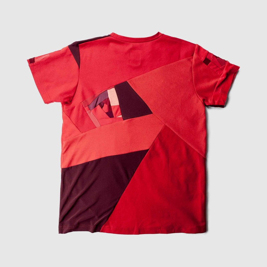 Tops Zero Waste Daniel Red 'All-Over Reroll' Short Sleeve Tee Shirt