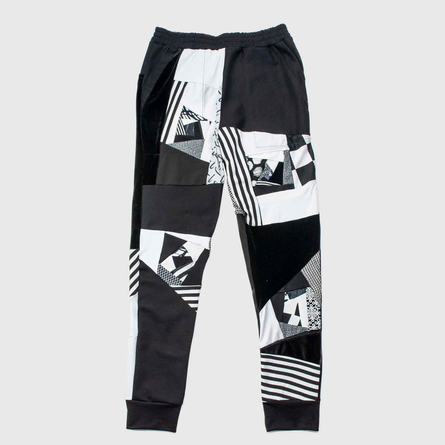 Bottoms Zero Waste Daniel Black + White 'All-Over Reroll' Jogger