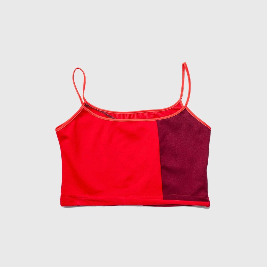 Tops Zero Waste Daniel Red 'All-Over Reroll' Cropped Tank Top