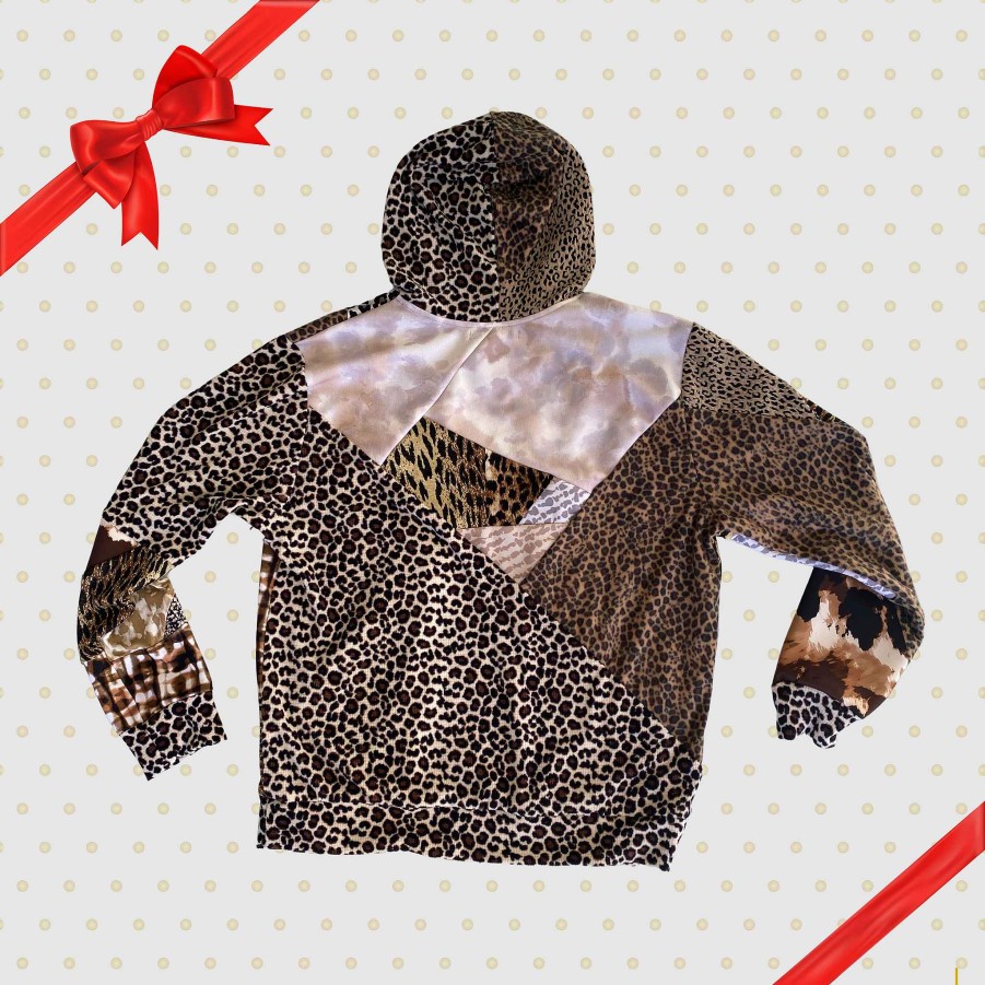 Suitable Zero Waste Daniel Large Cheetah Zip-Up Hoodie - Black Friday