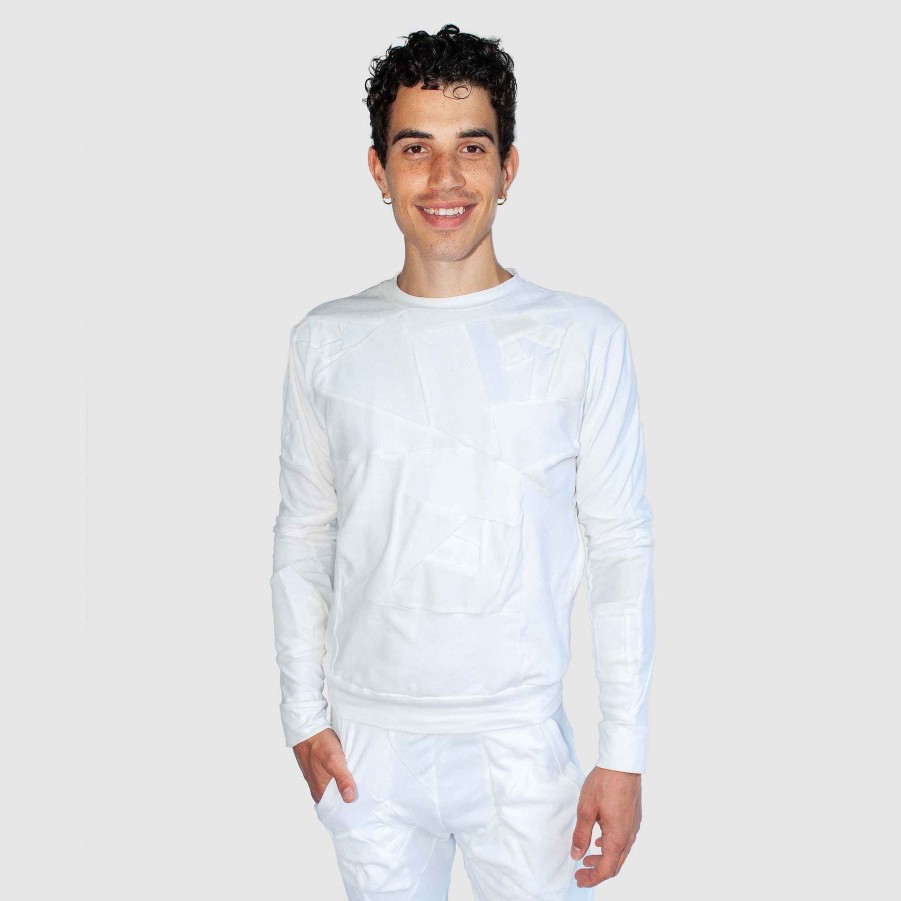 Tops Zero Waste Daniel White 'All-Over Reroll' Sweatshirt