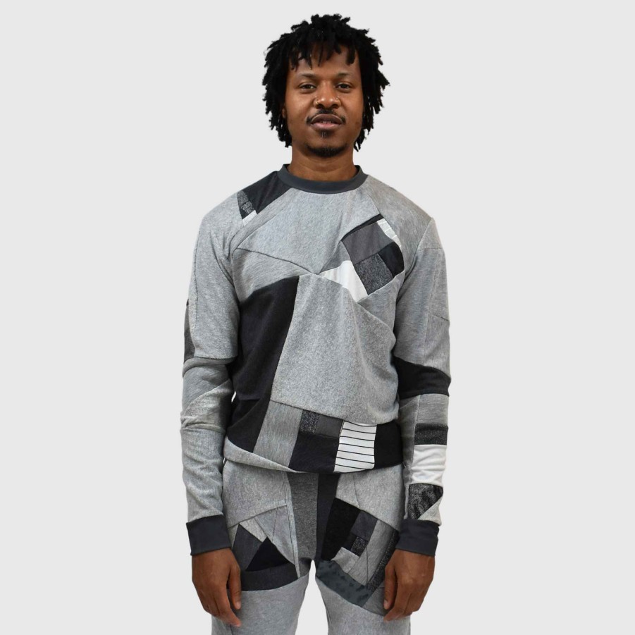 Tops Zero Waste Daniel Gray 'All-Over Reroll' Sweatshirt