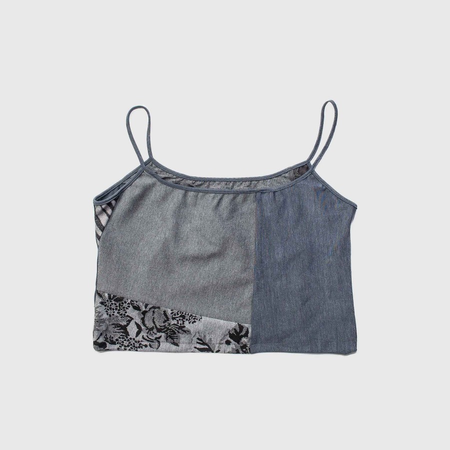 Tops Zero Waste Daniel Gray 'All-Over Reroll' Cropped Tank Top