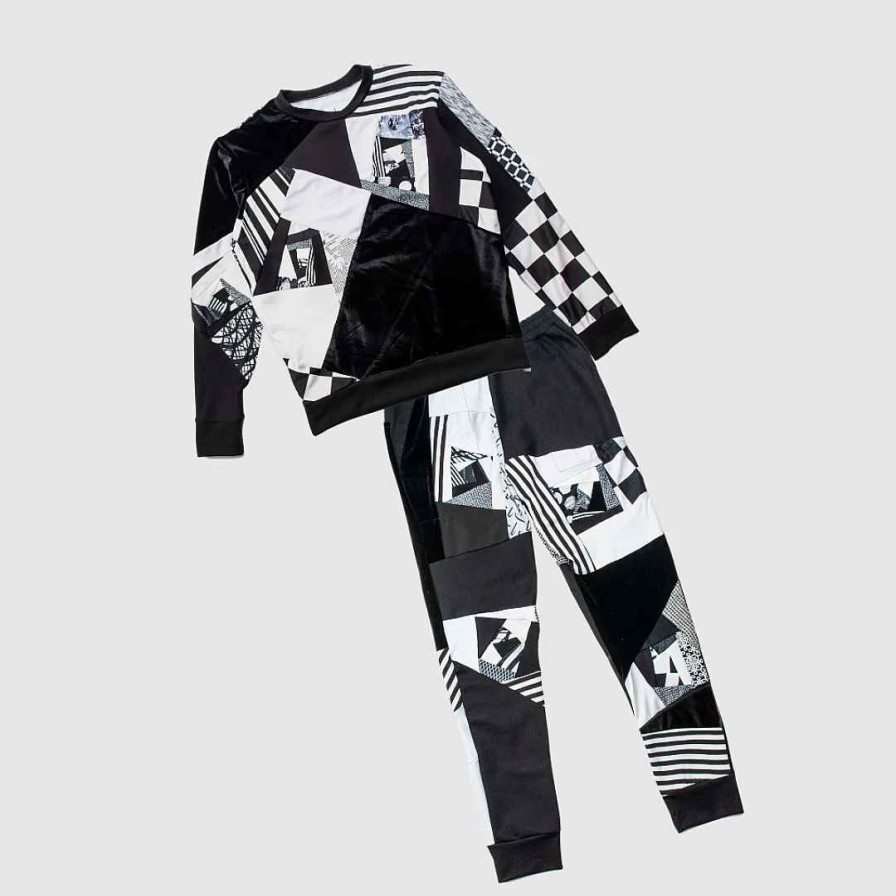 Deals Zero Waste Daniel Black + White 'All-Over Reroll' Bundle (Sweatshirt + Jogger)